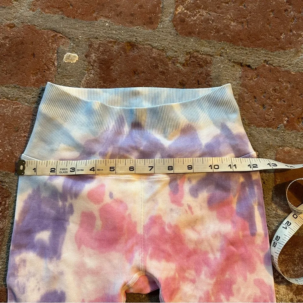Spiritual Gangster Pink and Blue Tie-Dye Love Sculpt Ribbed leggings size XS/S - Image 5