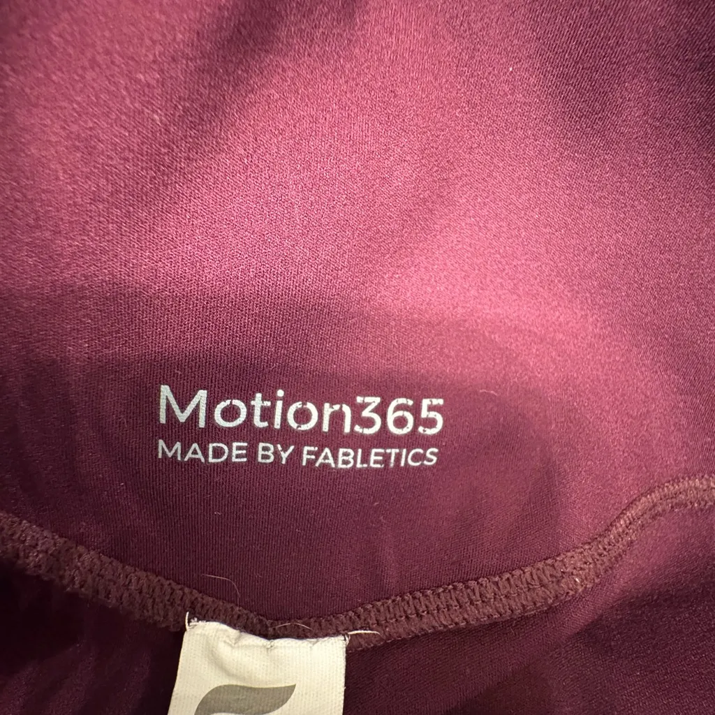Fabletics Motion365 Burgundy High Waisted Leggings Running Walking Yoga Medium - Image 4