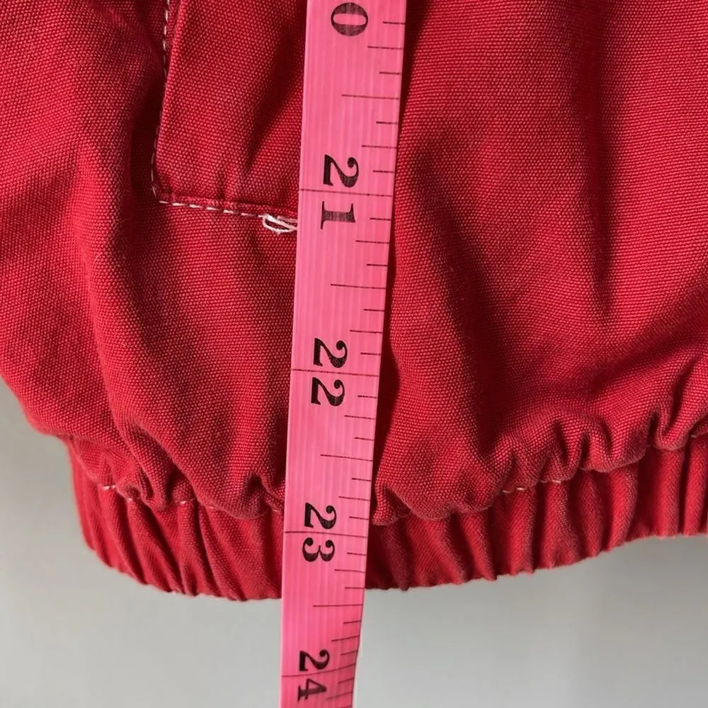 Brandy Melville John Galt Cotton Red Zip Up Jacket Hooded Windbreaker - Image 9