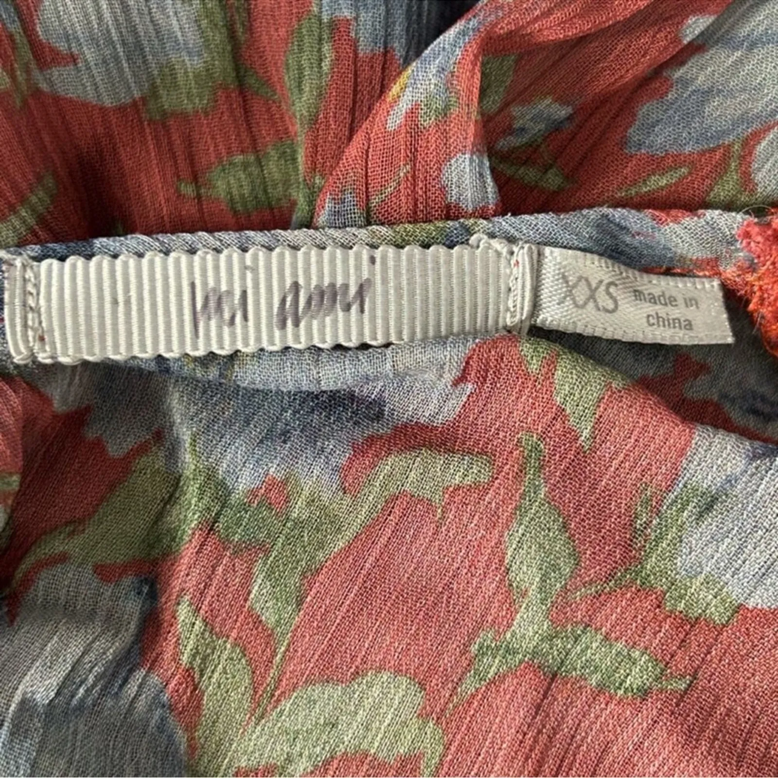 Mi Ami by Francesca’s Floral Faux Wrap Mini Dress Burgundy Size XXS Gray - Image 13