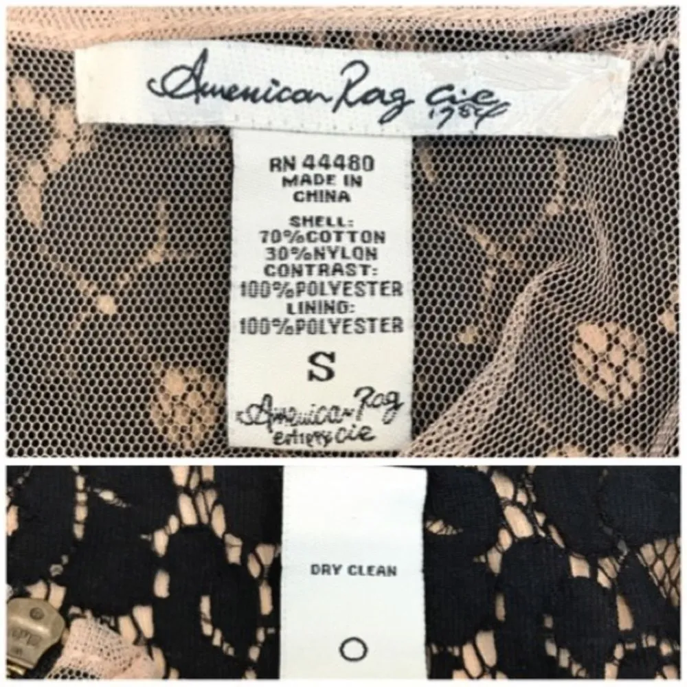 American Rag LAST CHANCE  Black Nude Lace Fit & Flare Dress - Image 3