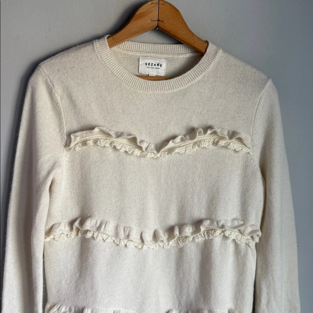 Sézane Andreas Jumper in ecru wool and cashmere XS - Image 6