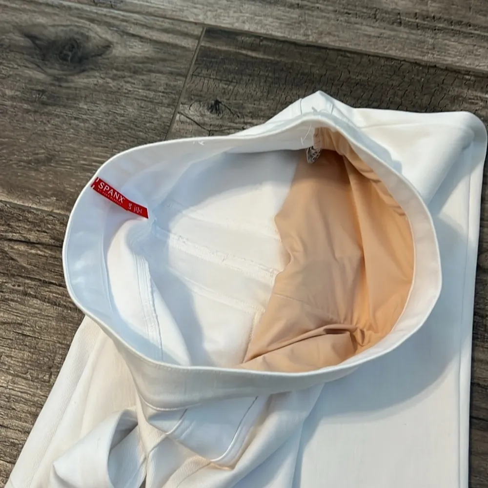 Spanx White Skinny Jeans Bone Pull on Stretch Pants Size Large #132 - Image 14