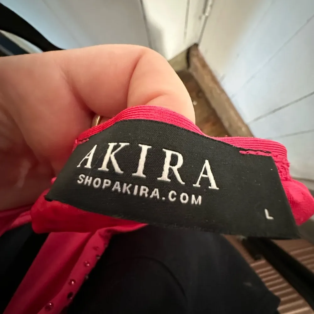 AKIRA Pink rhinestone plunging neck bodycon dress - Image 5