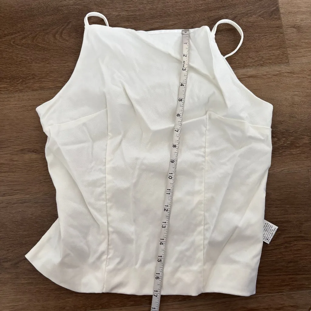 SheIn  White Backless Tank Top - Size Small - Image 4