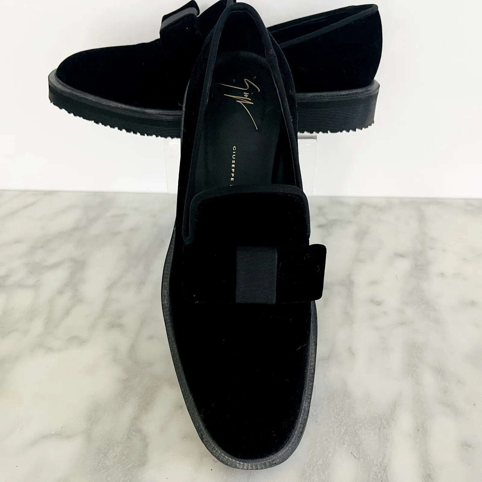 Giuseppe Zanotti Loafer Black Velvet Hilary Veronica 39.5 NEW Holiday Fall Luxe - Image 2