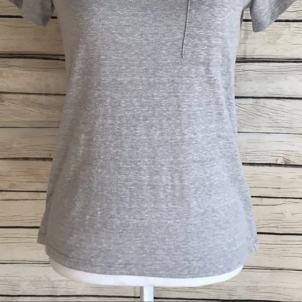 J. Crew Grey Shimmer Crewneck Tee Shirt - Image 8
