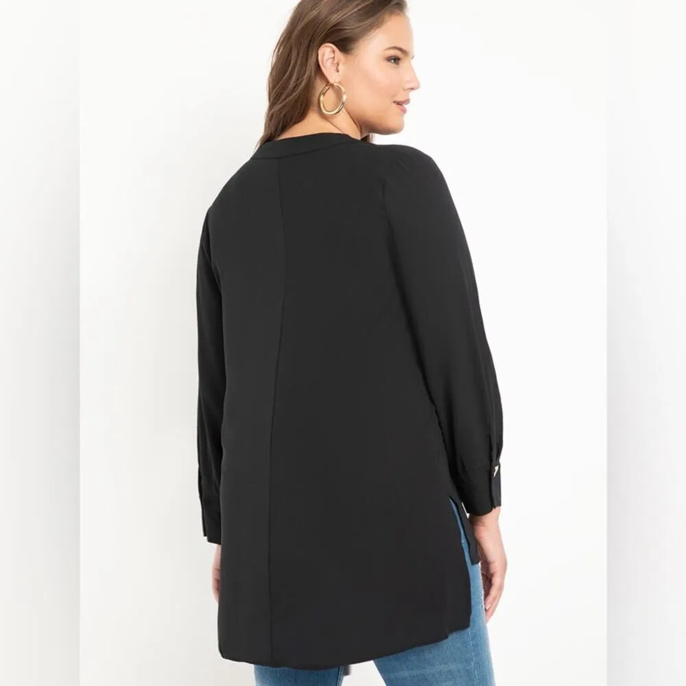 Eloquii  Mandarin Collar Black Tunic - Image 2