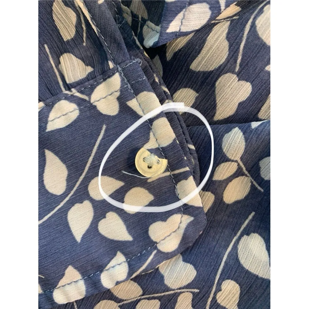 Gap Cottage Blouse Top Women Small Black Floral Print Ruffle Boho Semi‎ Sheer - Image 9