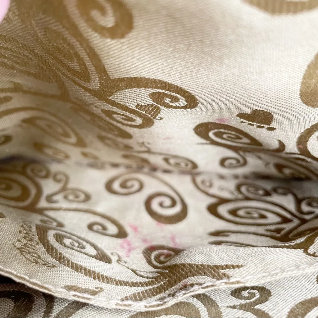 Brighton Vintage Purse Black Croc Embossed Leather Suede Metal Chain Link Strap - Image 10