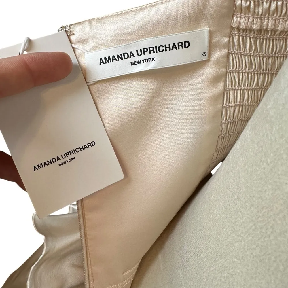 Amanda Uprichard Rosalia Dress XS | 100% Silk Petal Pink Tiered Midi Slip Dress - Image 10