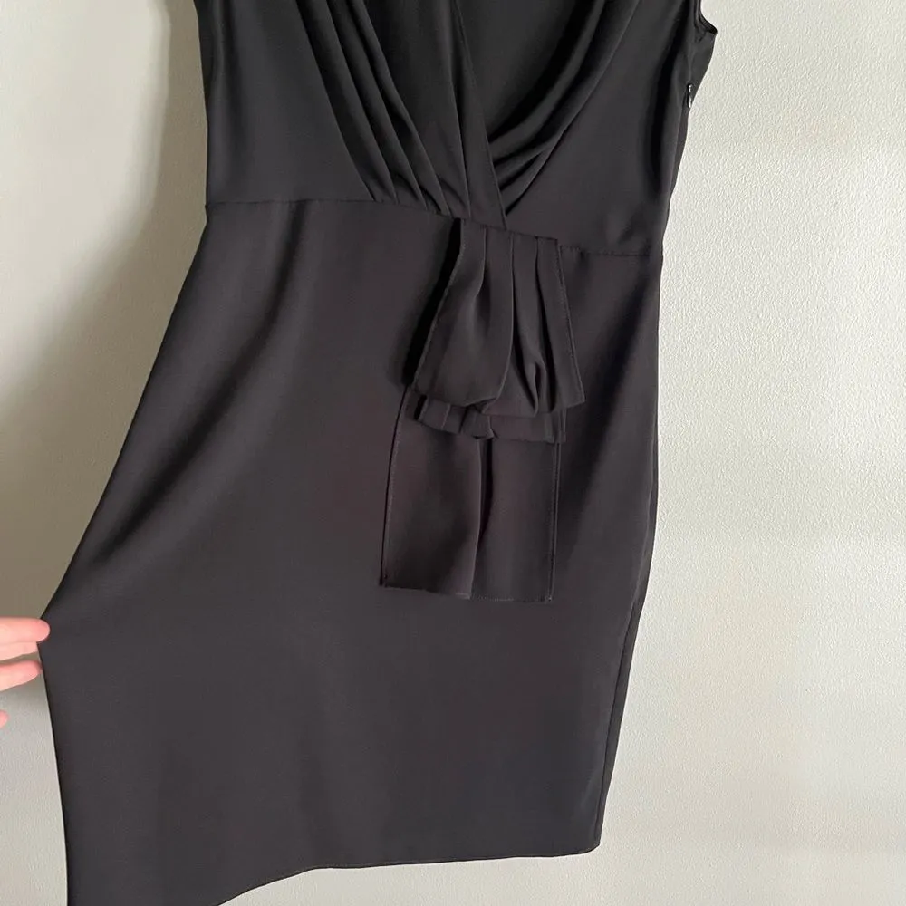 Trina Turk Black Draped Tie Waist Sheath Dress Size 10 NWT Cocktail Work Party - Image 5