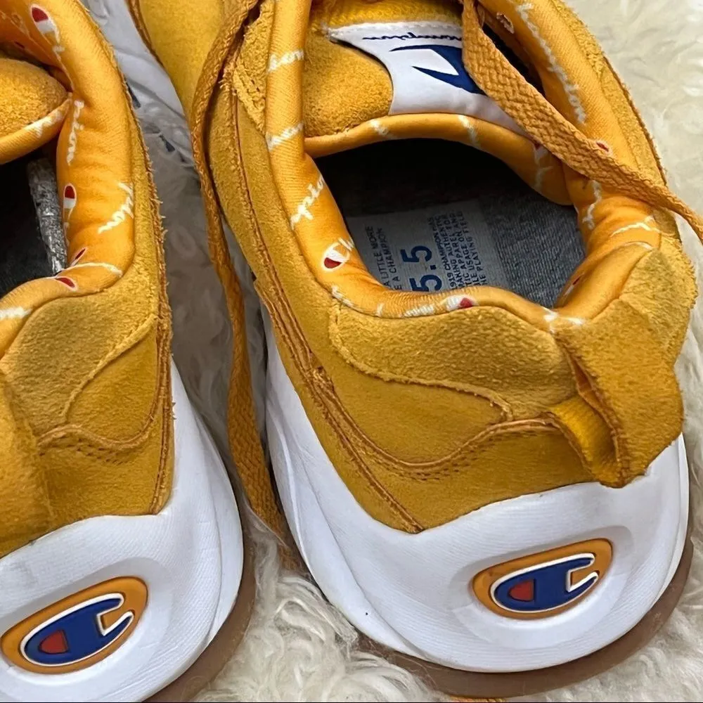 Champion Youth 93 Eighteen Big C Gold Suede Sneakers 5.5 Y Women 7 - Image 5