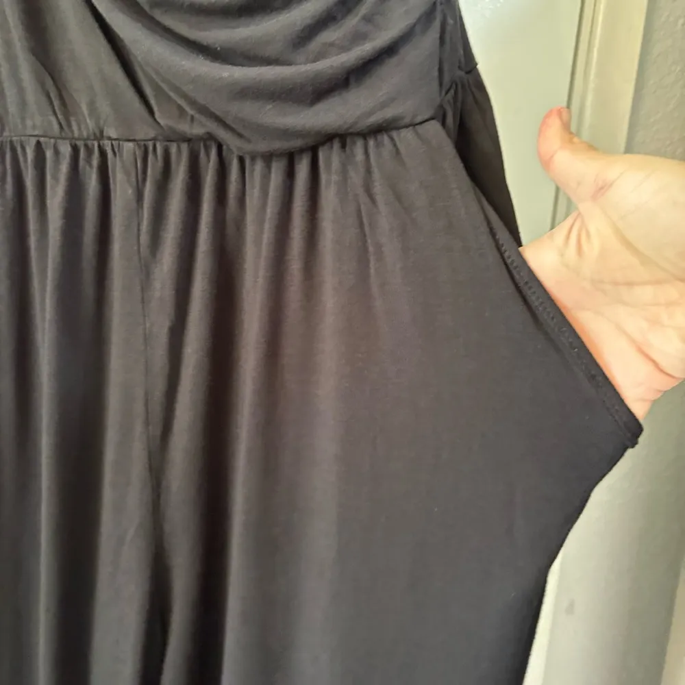 Gilli Black Jumpsuit Plus Size 2X Soft Stretch Spaghetti Strap Classic - Image 5