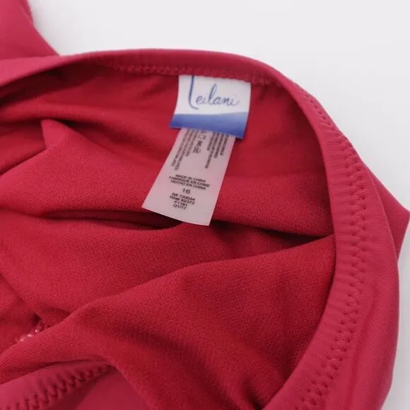 NEW Leilani St. Tropez shirred side basic pant bikini bottom, size 16, burgundy Red - Image 6