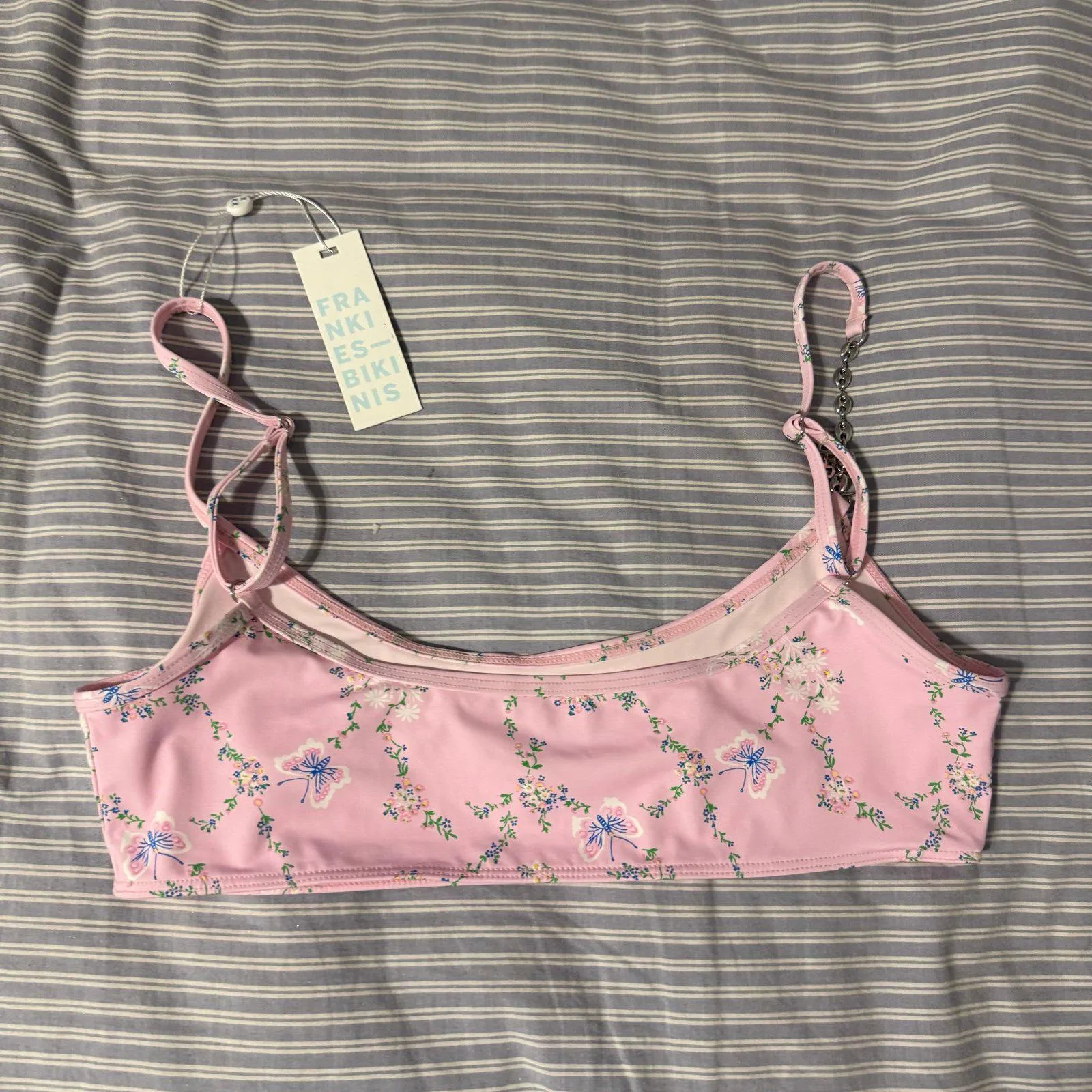 Frankie’s Bikinis “Dallas” Floral Chain Bikini Top - fairy tale - Image 2