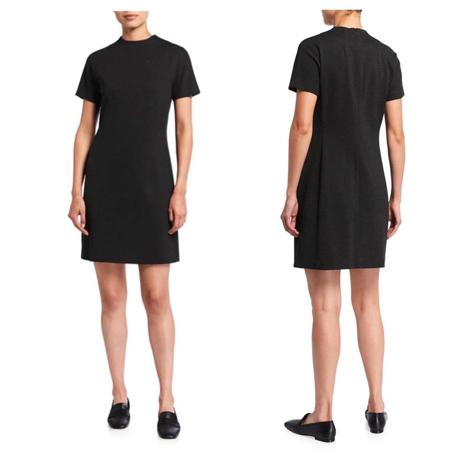 Theory Dolman-Sleeve Shift Regent Knit Grey Mini Dress Small Minimalist Preppy - Image 2