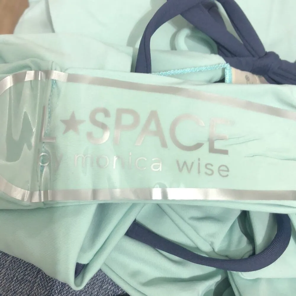 L*Space Dani Colorblock Full Bikini Bottom in Slate Pool Medium NWT - Image 6