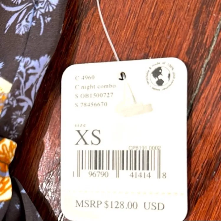 Free People Boho Purple Low Back Mini Dress Flowy Detailed NWT Size XS - Image 8