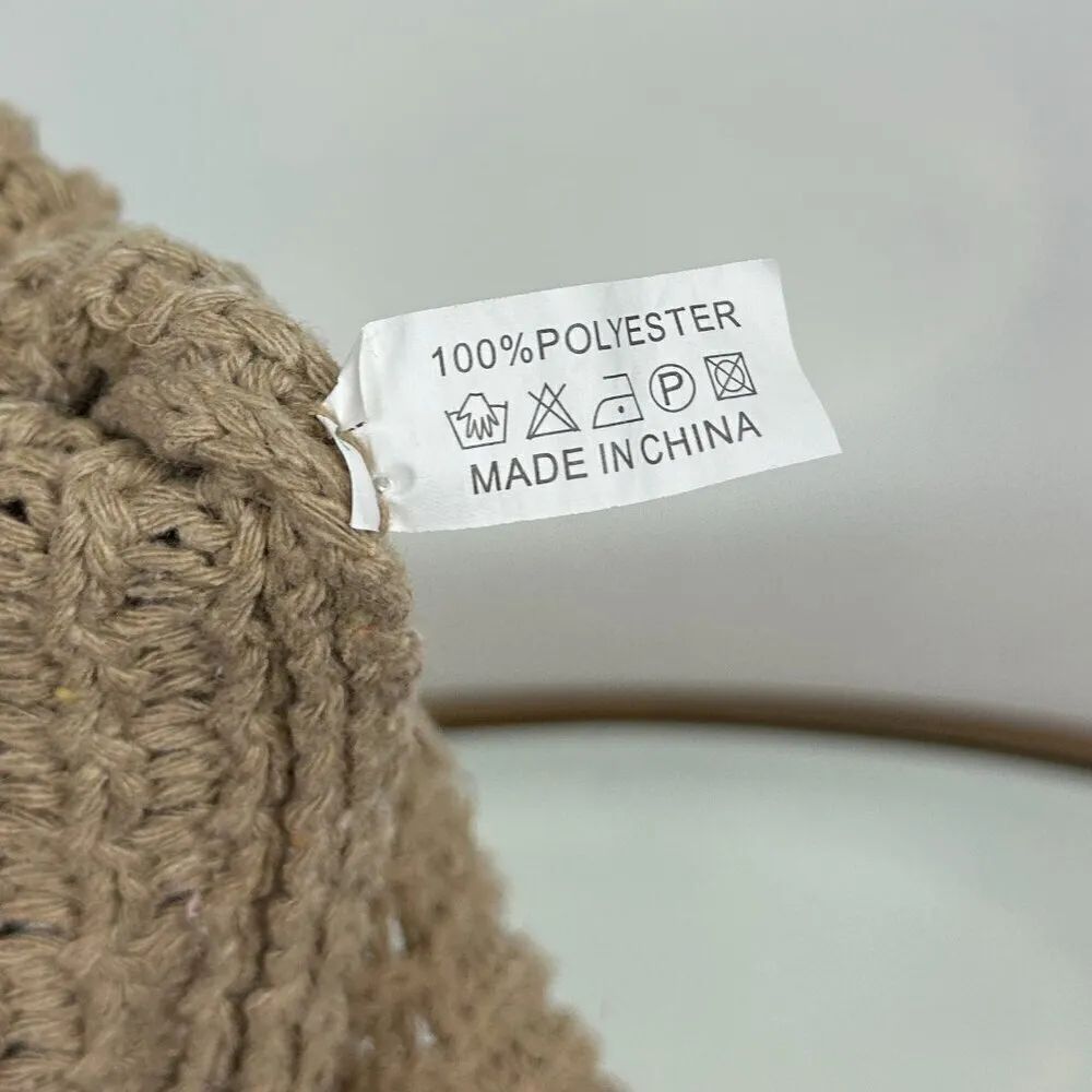 Amazon Hand Crocheted Shoulder Beach Bag in Khaki - Image 6