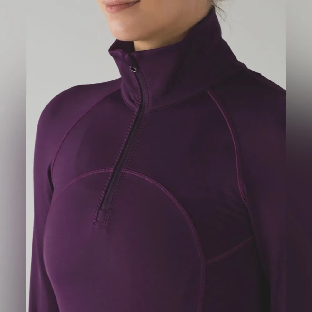Lululemon First Mile 1/2 Zip Pullover Long Sleeve in Magenta Size 6 - Image 3