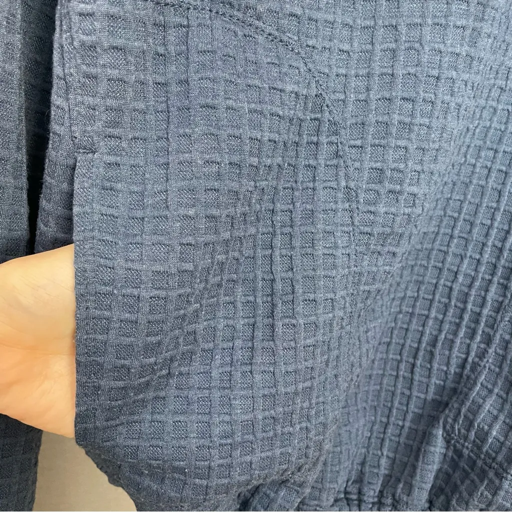 Max Studio Sweatshirt Pullover Cowl‎ Neck Long Sleeve Waffle Knit Blue Women XS - Image 9