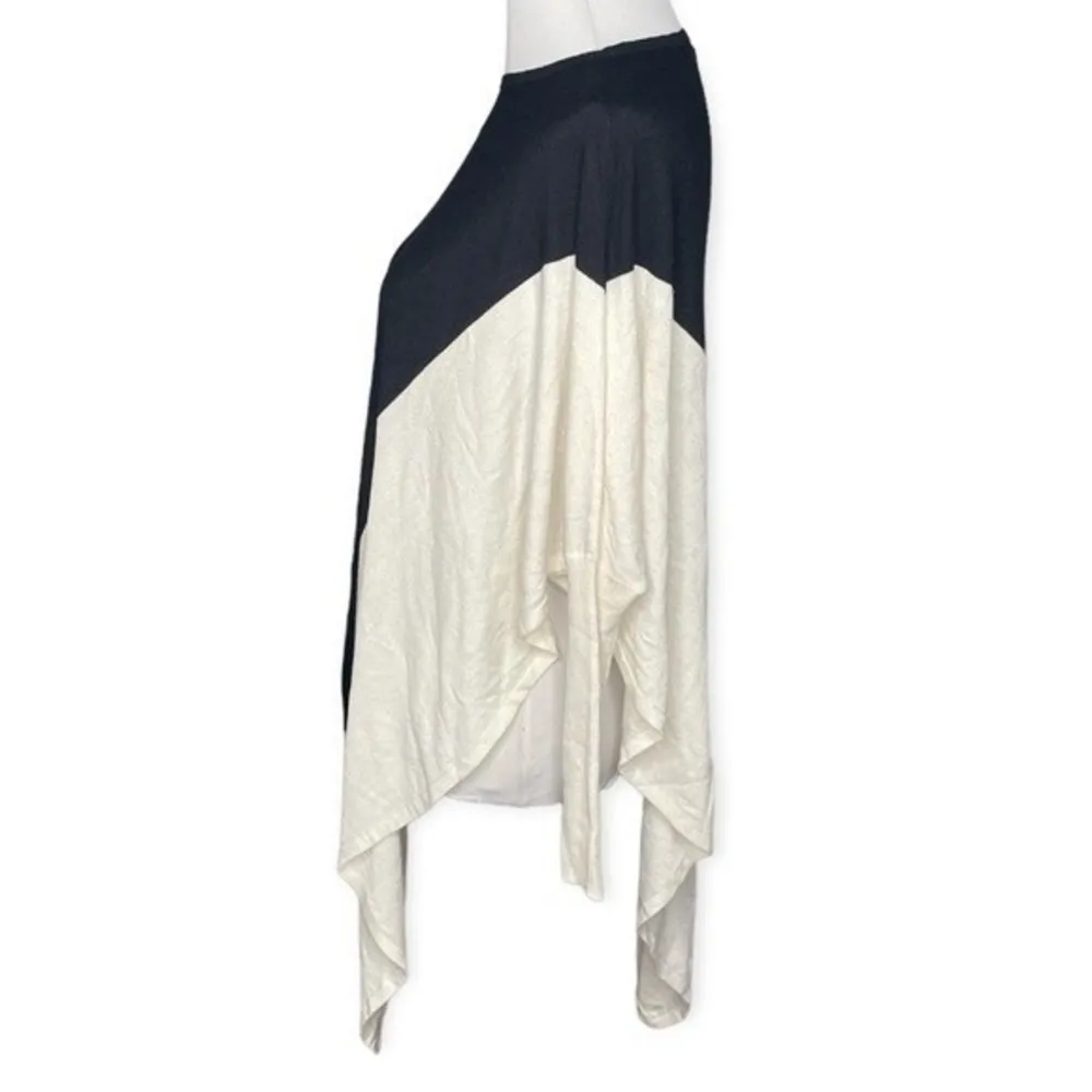 White House Black Market Dolman Wool Blend Cape Sweater Cardigan White Black XXS - Image 4