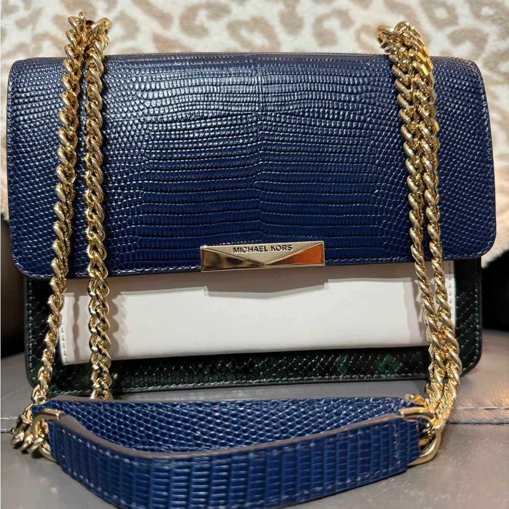 NWOT Michael Kors embossed leather, large "Jade" shoulder bag. - Image 2