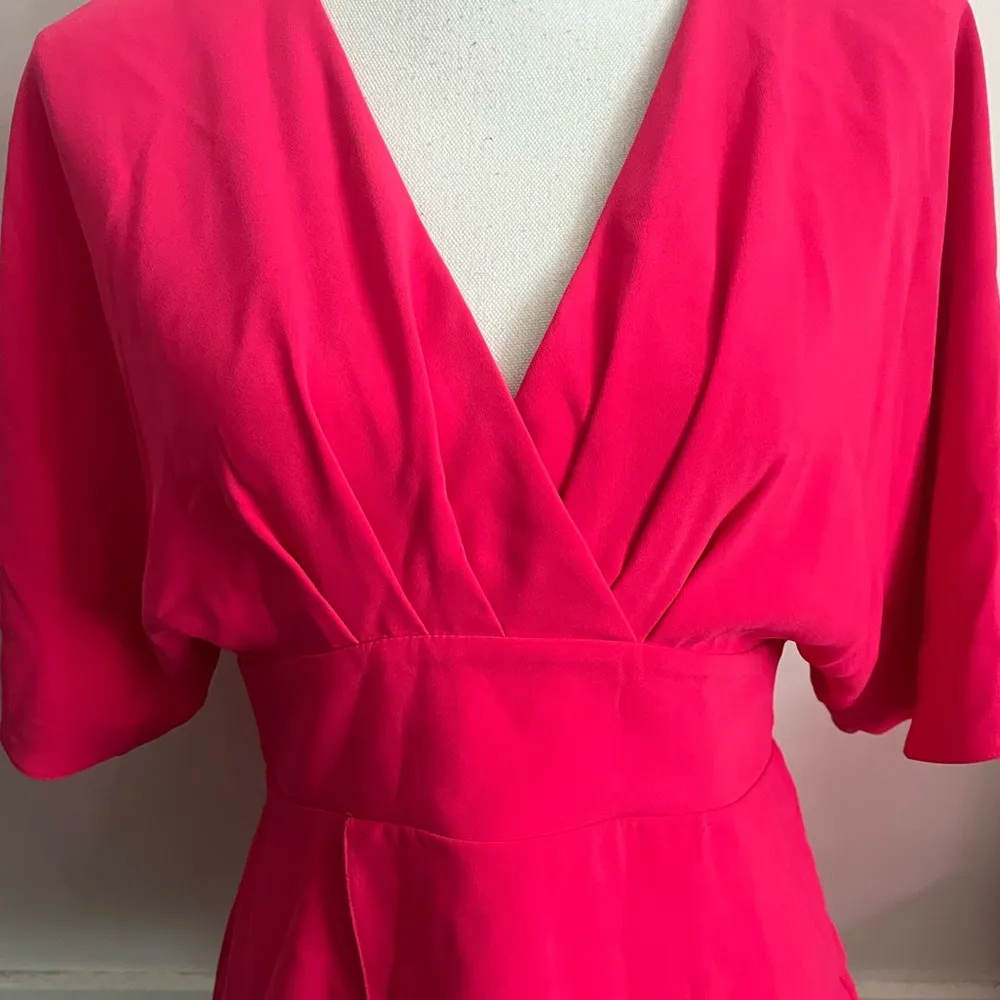 Amanda Uprichard • Bright Pink Crossover Blouse - Image 2