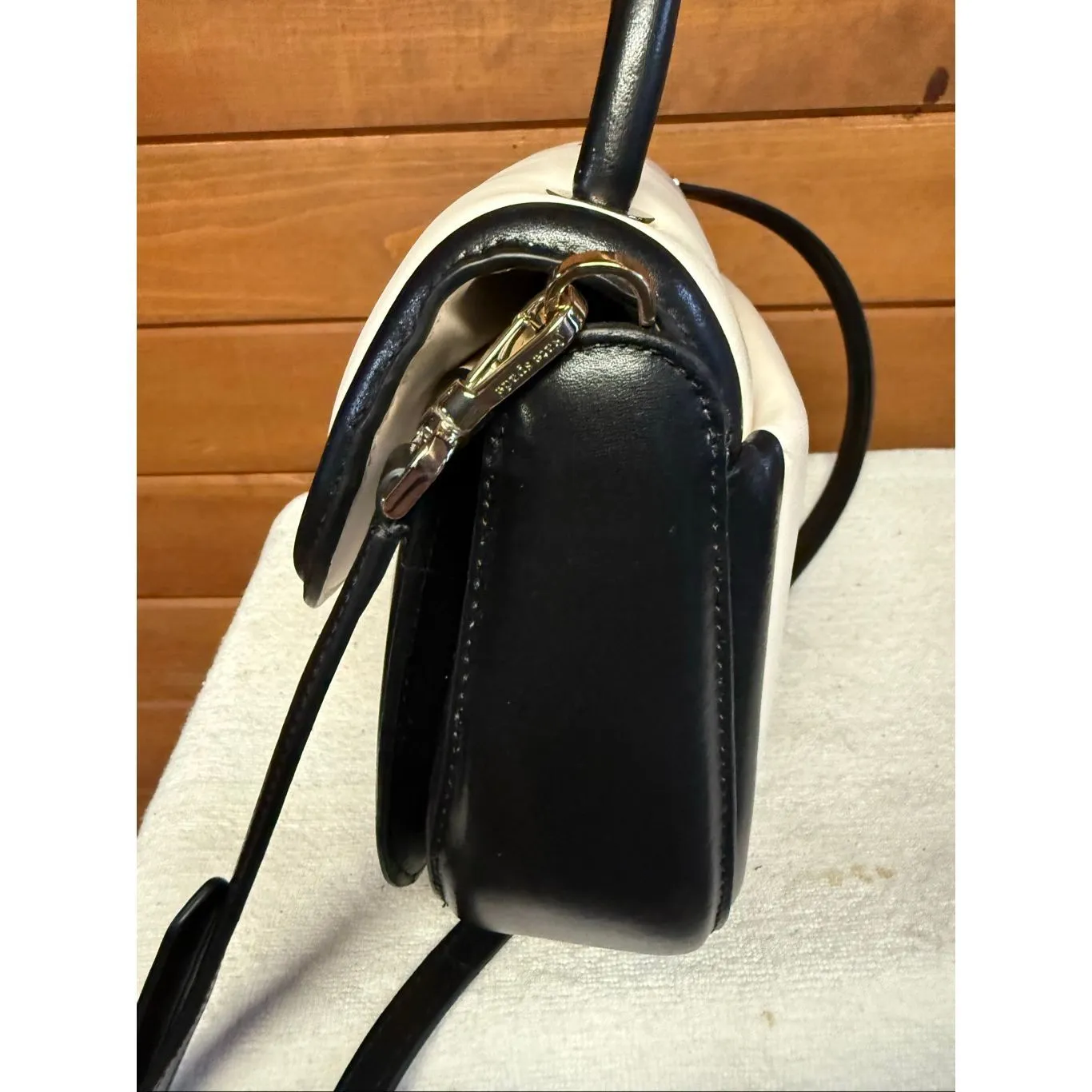 Kate Spade New York Puffy Top Handle Crossbody bag in black/White NWOT - Image 3