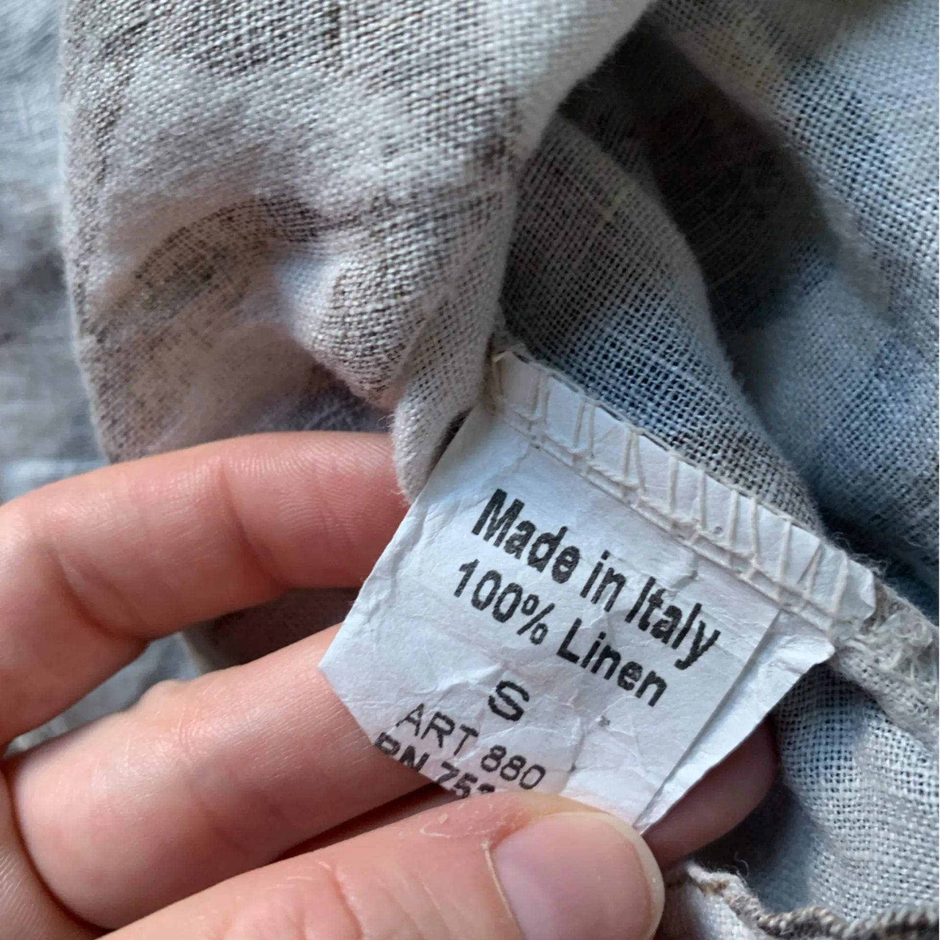 Terzo Millennio White Tropical Leaf Linen Top S - Image 4