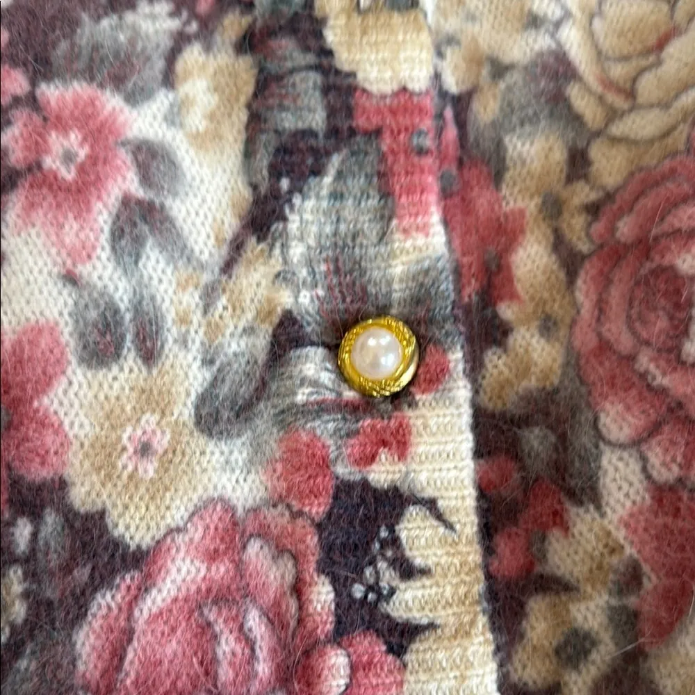 mustard vintage Boxy blazer with Peter Pan Collar XL 45%wool,35% Angora 20%nylon Pink - Image 4