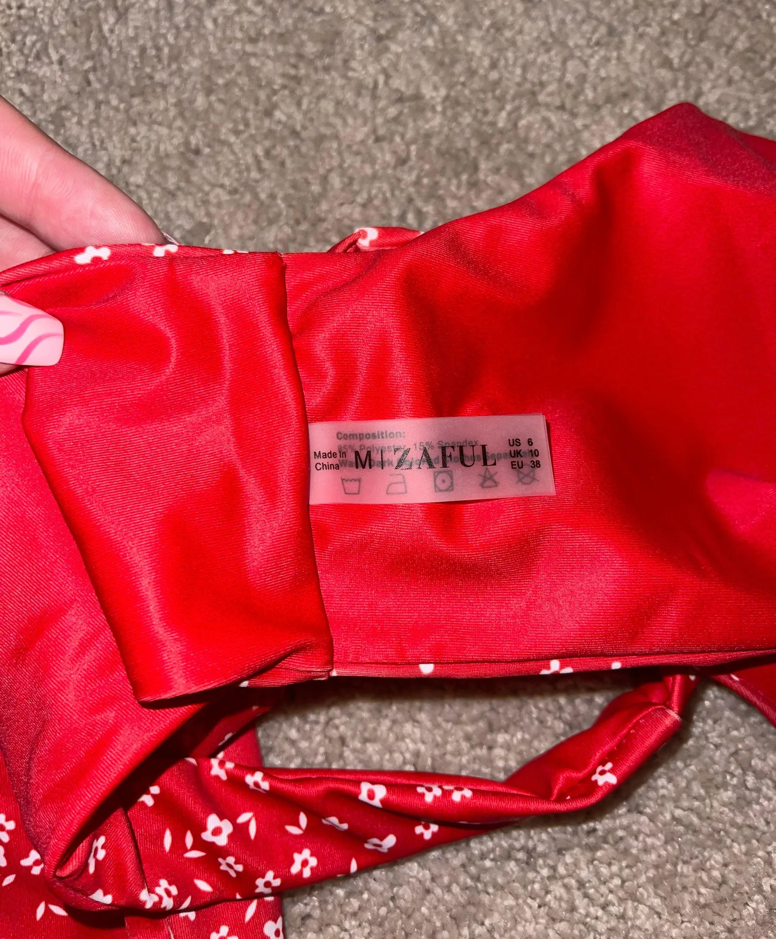 Zaful Red Floral Bikini Set - Image 4