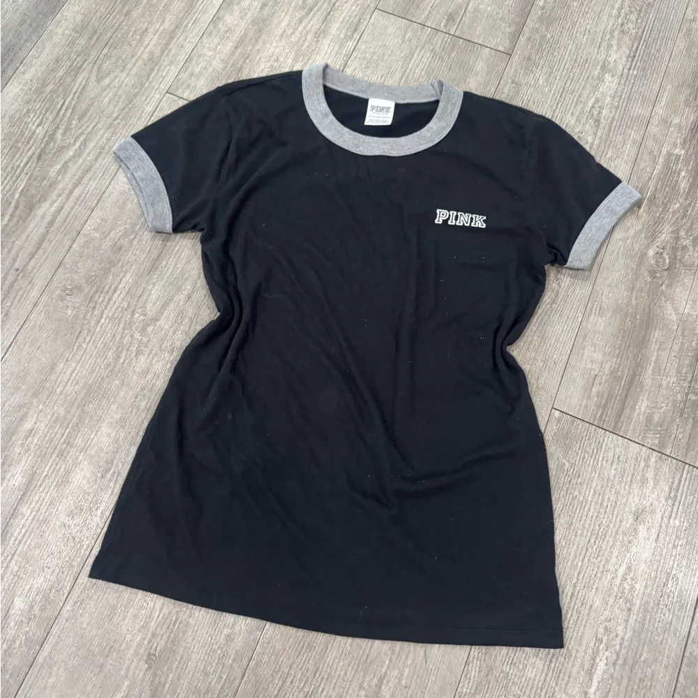 PINK Victoria’s Secret sequin Black and Gray T-Shirt - Image 5