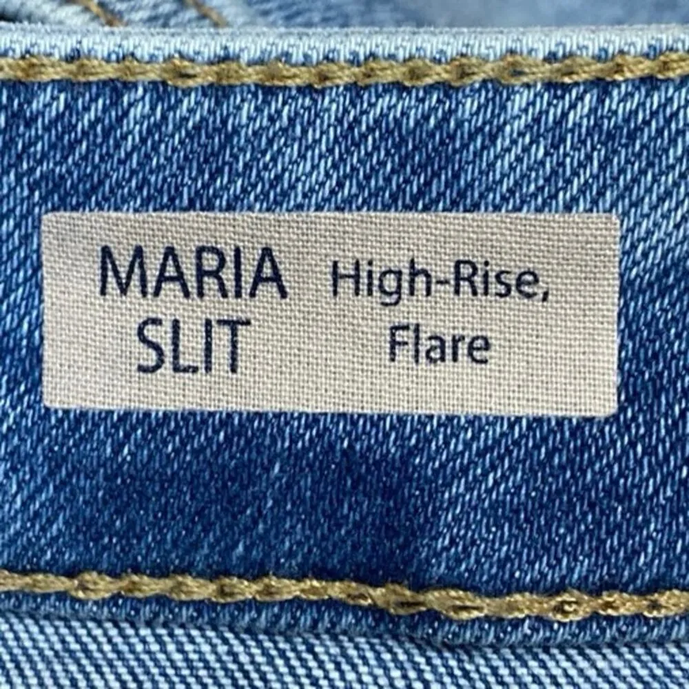 Mavi Maria Slit Women's Blue High Rise Distressed Flare Bootcut Denim Jeans 26 - Image 5