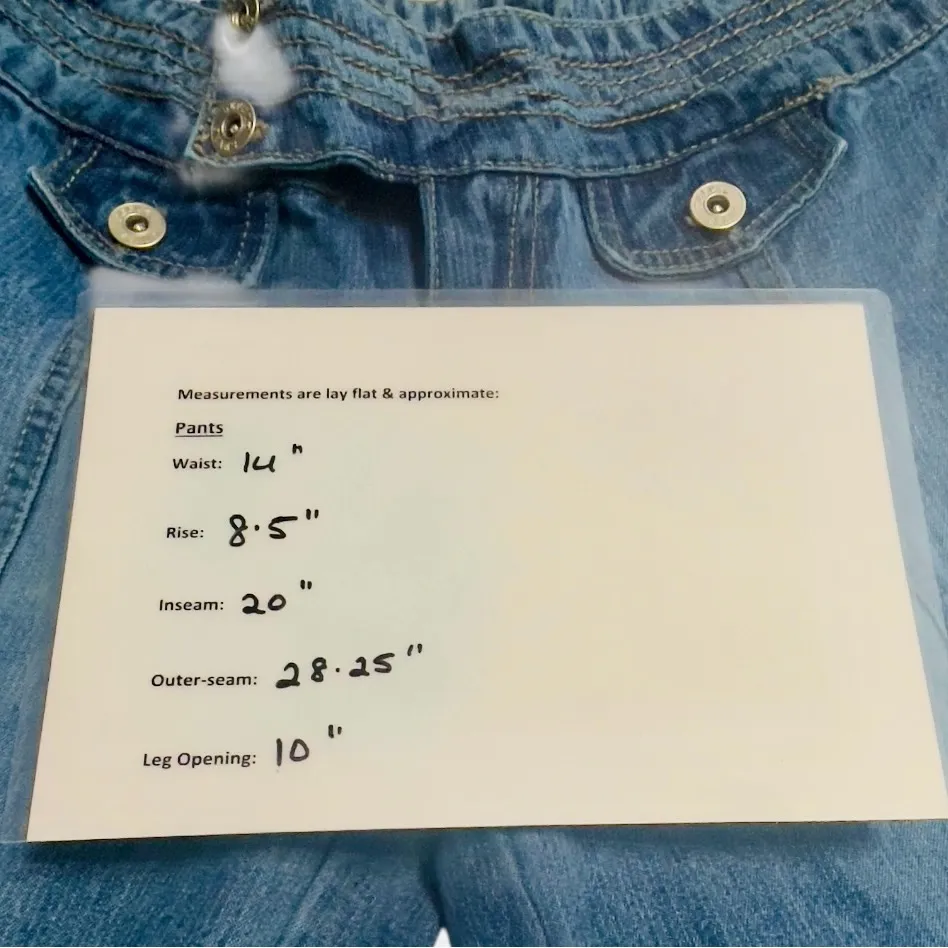 Y2K Vintage 90s "No Fuze" denim Capri 90s low waist Grunge Hippy Sz 7/8 Blue - Image 7