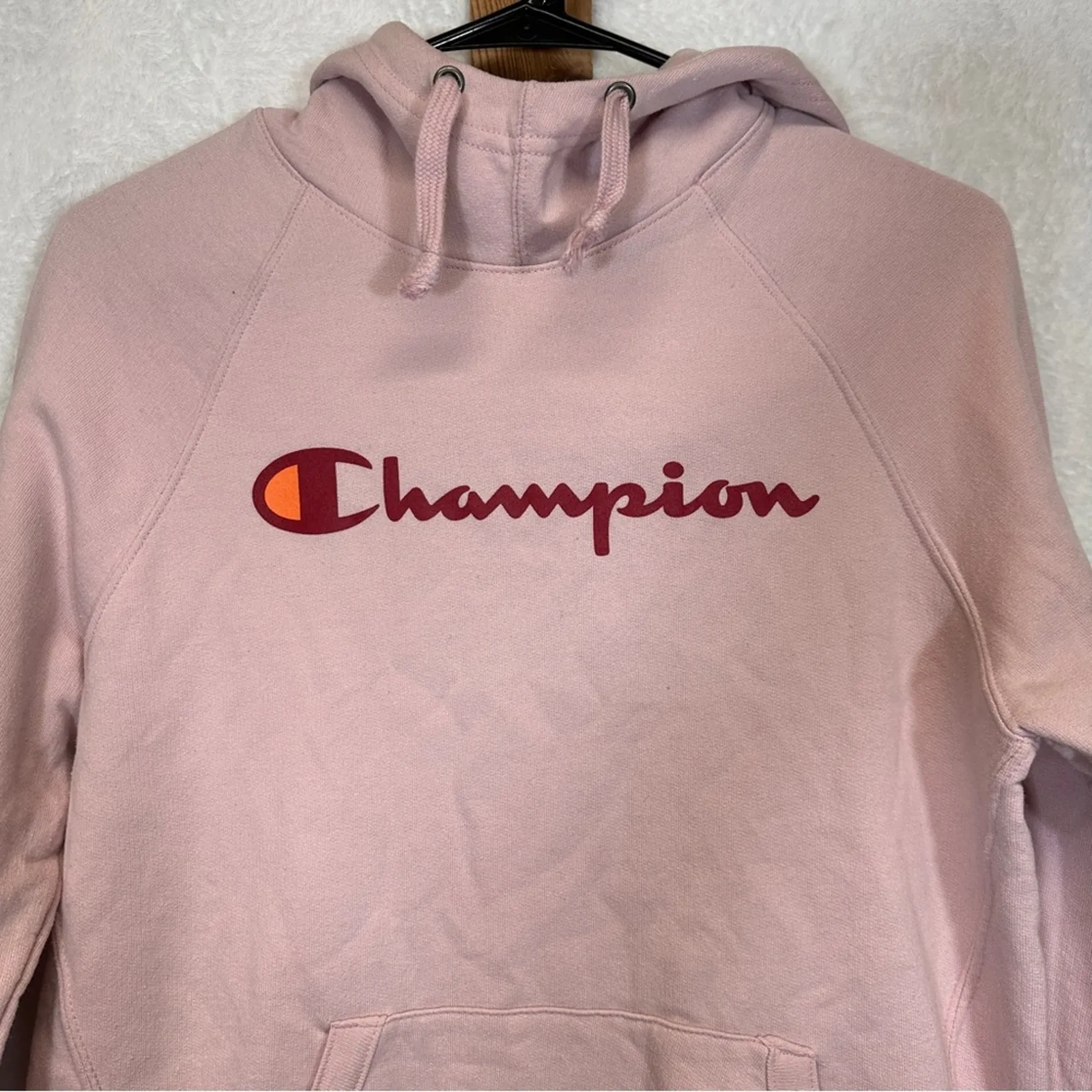 Champion Light Pink‎ Long Sleeve Pullover Hoodie Size S - Image 4