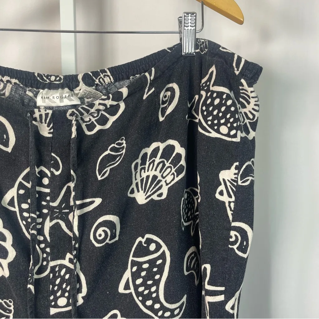 Kim Rogers 3X XXXL Linen Ocean Seashell Pull On Pants Vacation Casual Loose - Image 7