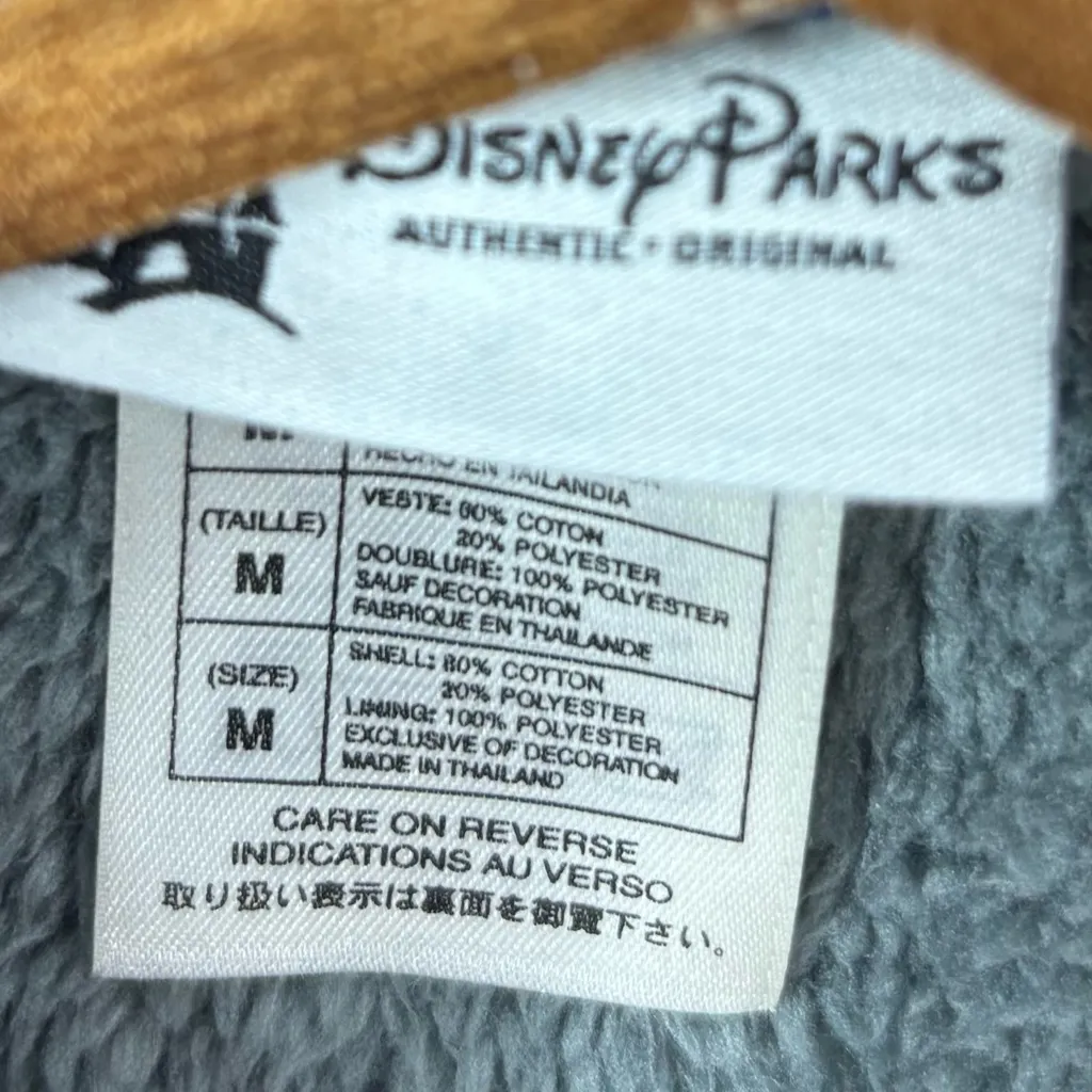 Disney Park M Mickey Spellout Logo Blue Striped Hoodie with Sherpa Lining - Image 6