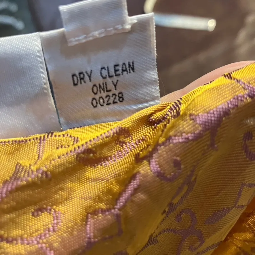 Vintage Newport News Slip Dress 10 4 Gold Jacquard Satin Maxi Y2K Fairy 90's - Image 12