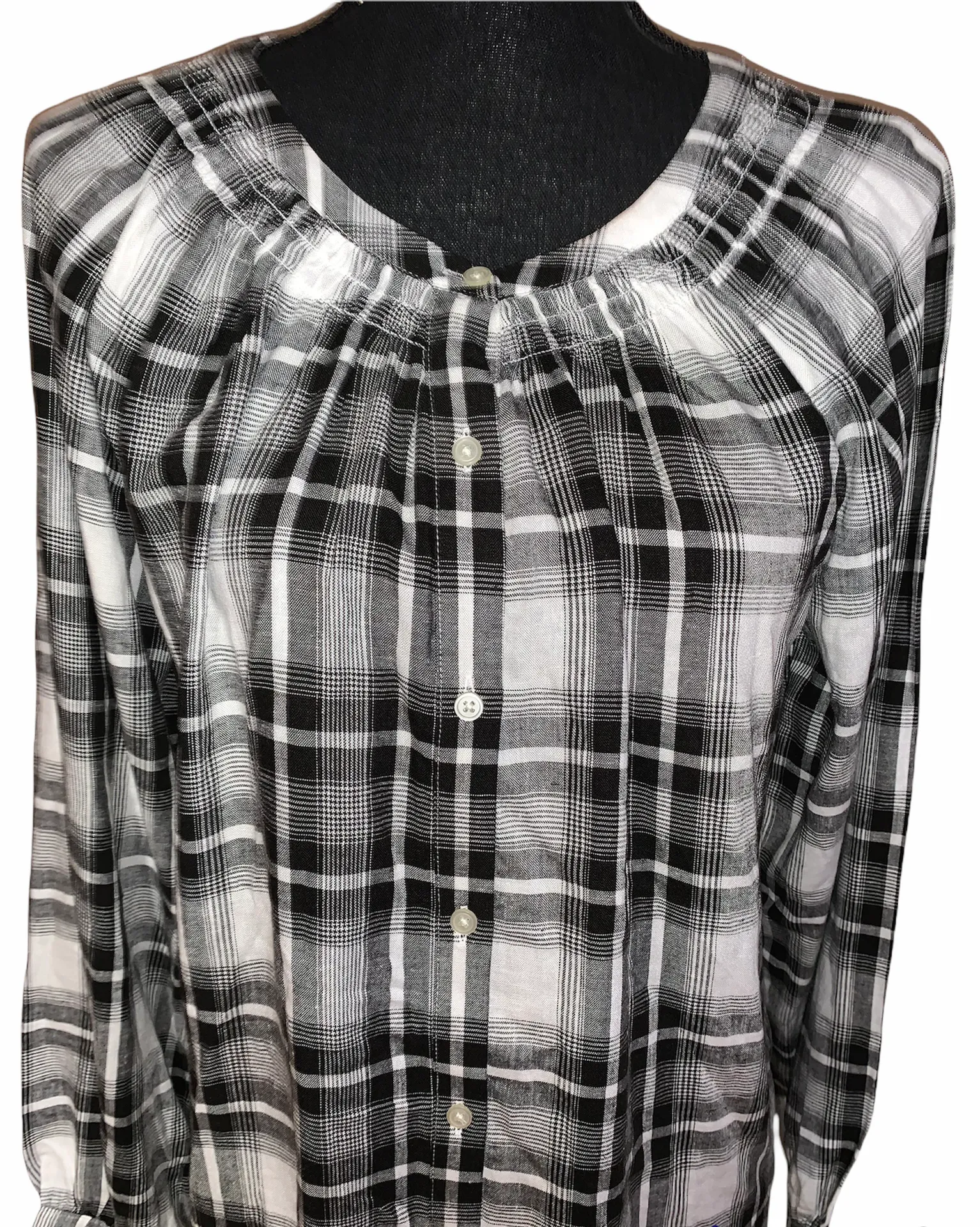 Plaid Button Front Top - Image 4