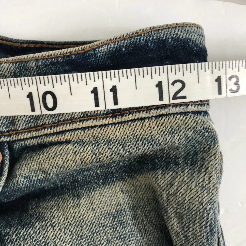 NEW WE THE FREE PEOPLE Women 26 High Rise Skinny Button Raw Hem Distressed Jeans - Image 6