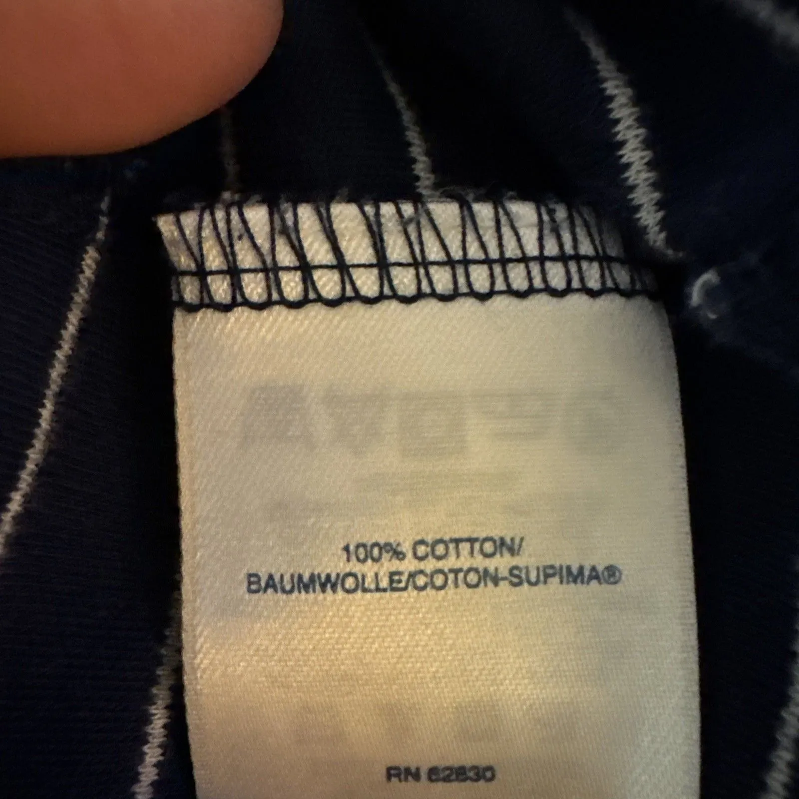 Lands End XS (2-4) 100% Cotton Fitted Turtleneck Tunic Navy White Stripe - Image 4