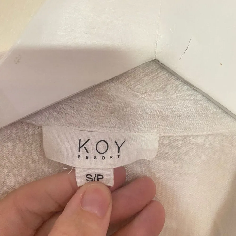 Key Resort bathing suit cover up small short sleeve White - Image 6