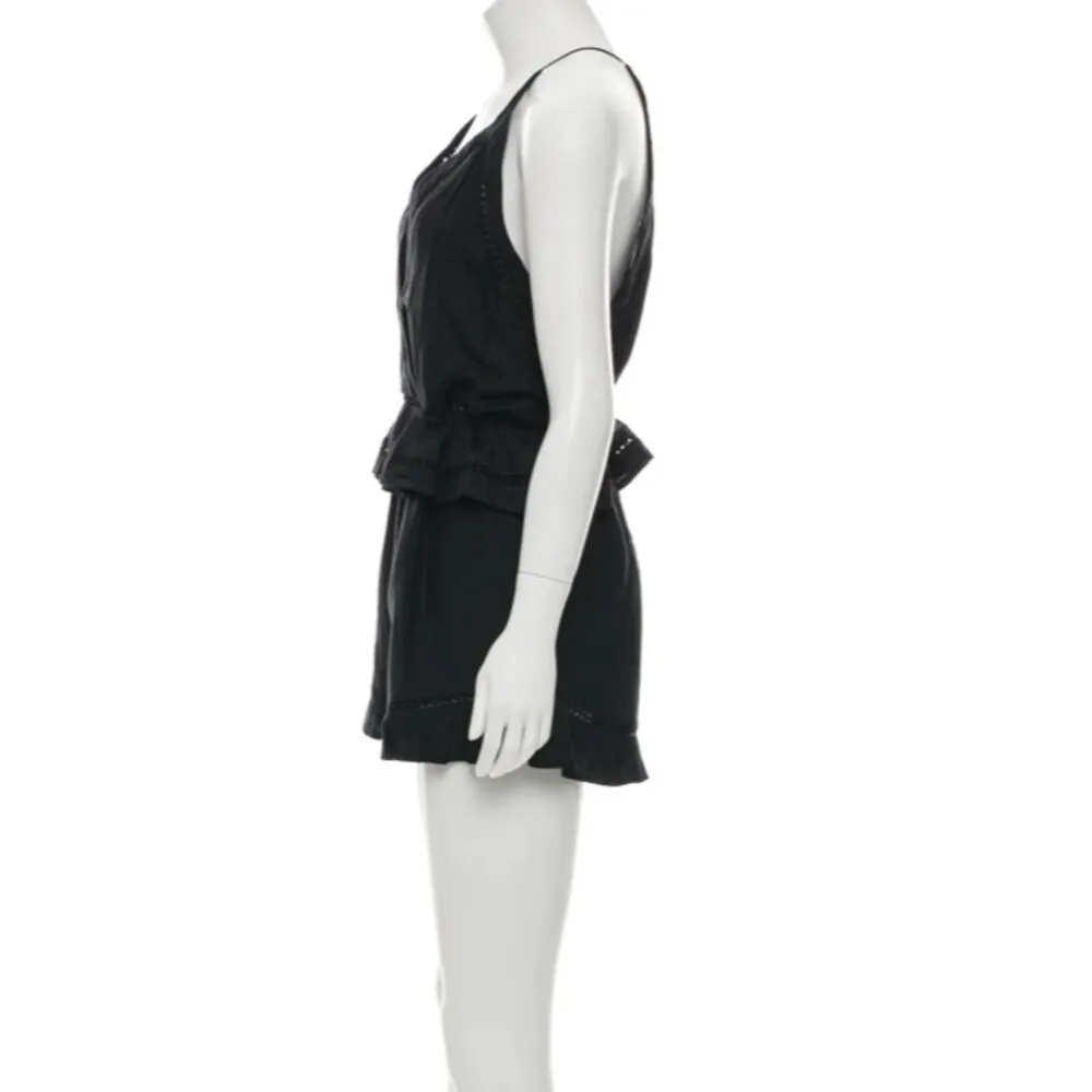 Zimmermann porcelain flounce playsuit romper black - Image 3