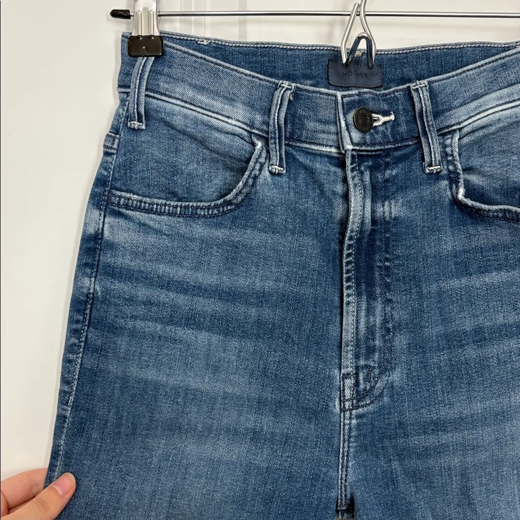 MOTHER THE HUSTLER ANKLE FRAY IN CANT STOP STARING HI RISE ANKLE KICK FLARE SZ26 Blue Size 26 - Image 4