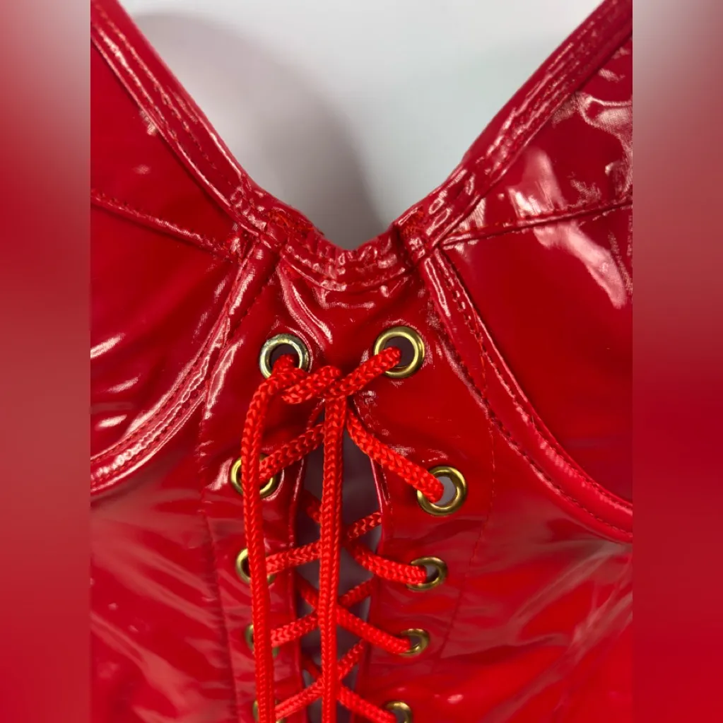 Forplay M/L Shiny Racecar Red Lace - Image 9