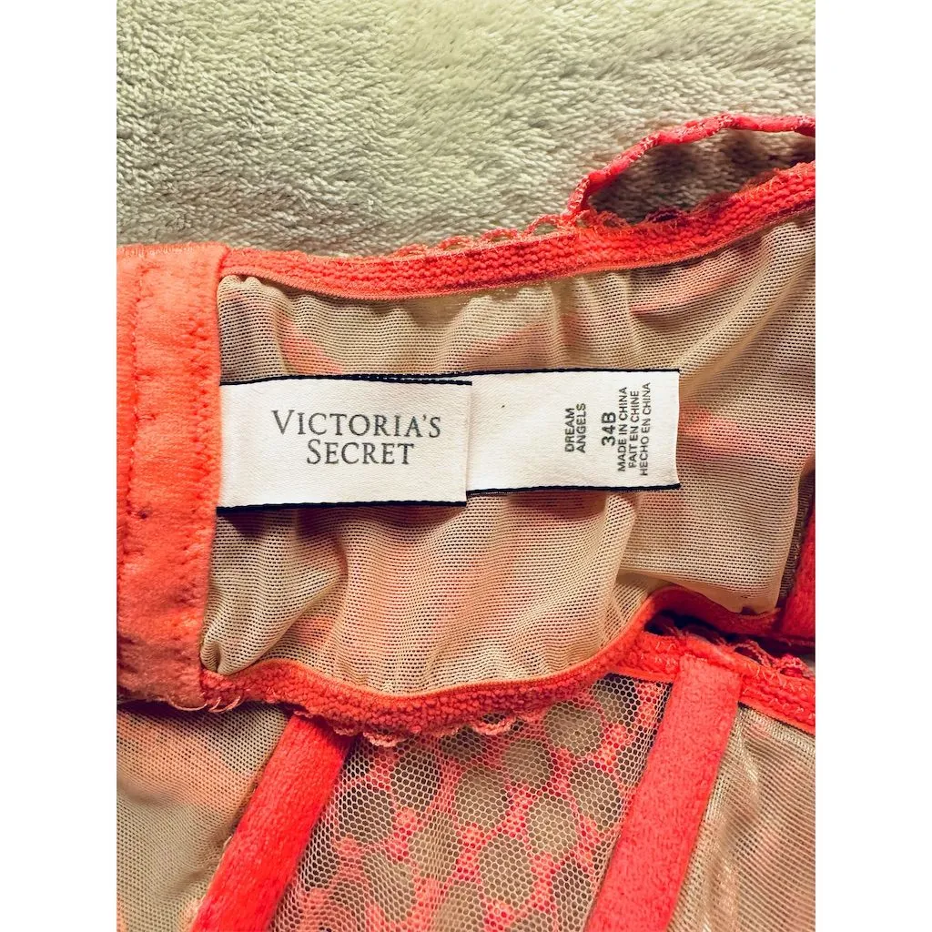 Victoria's Secret Dream Angels Pink Lace Bralette M Floral Embroidery‎ - Image 4