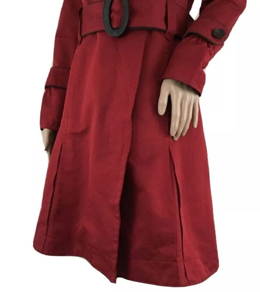 SOIA & KYO Red Asymmetrical Trench Pea Coat - Image 7