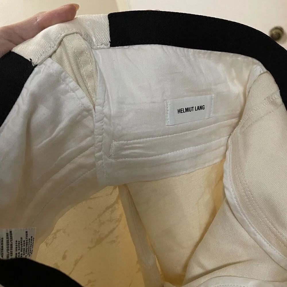 HELMUT LANG ivory beige marble abstract leggings US 27 - Image 6